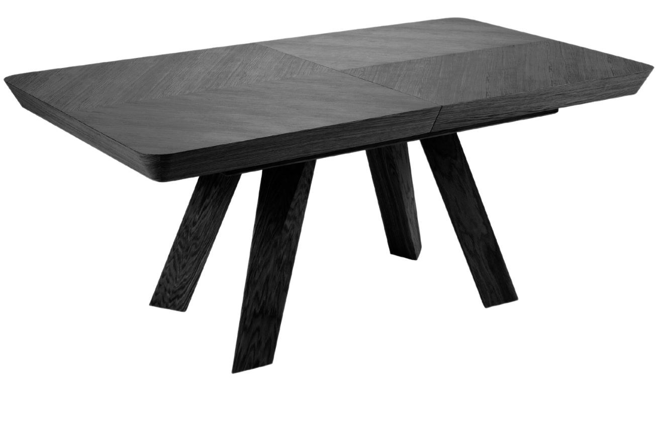 Černý dubový rozkládací jídelní stůl Windsor & Co Njal 100 x 180-380 cm Windsor & Co