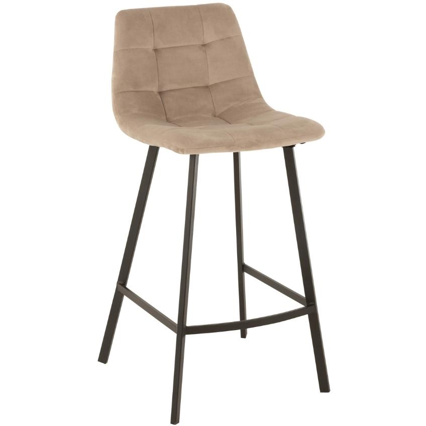 Béžová sametová barová židle J-line Morgy 69 cm J-line