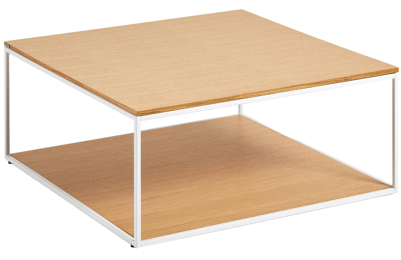 Dubový konferenční stolek Kave Home Yoana 80 x 80 cm s bílou podnoží Kave Home