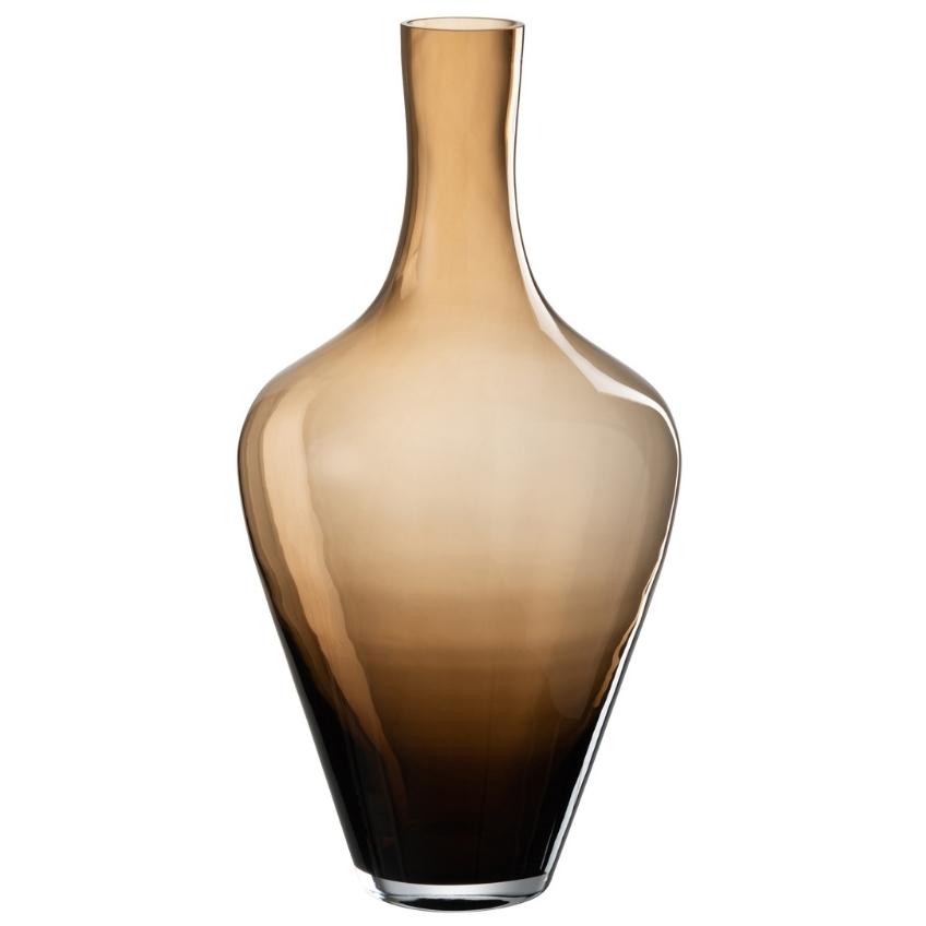 Jantarově hnědá skleněná váza J-Line Omar 50 cm J-line