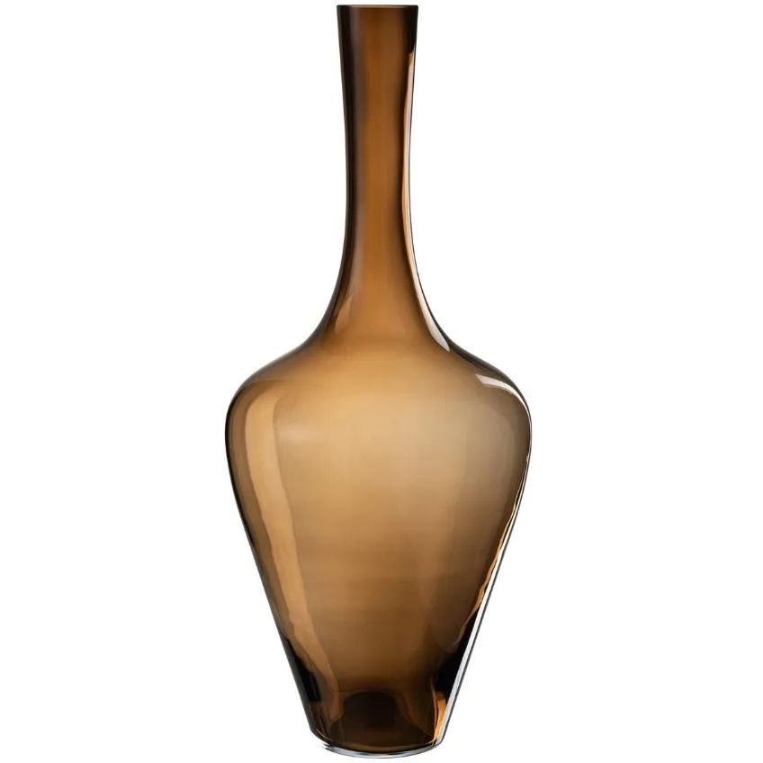 Jantarově hnědá skleněná váza J-Line Omar 70,5 cm