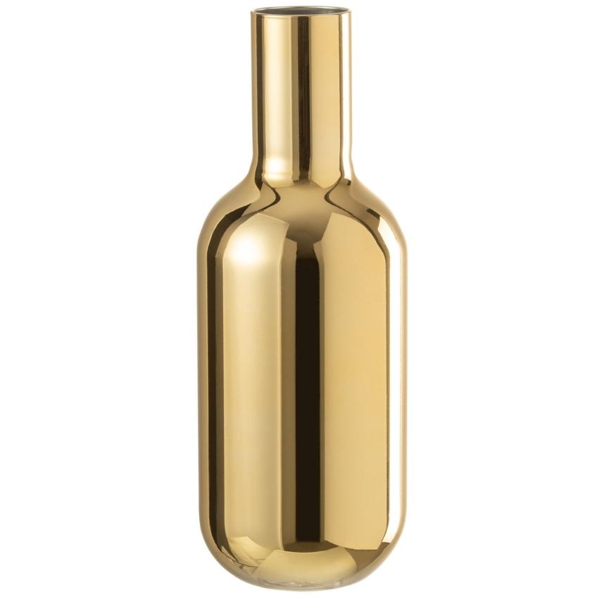 Zlatá skleněná dekorativní váza J-Line Sonum 32 cm J-line
