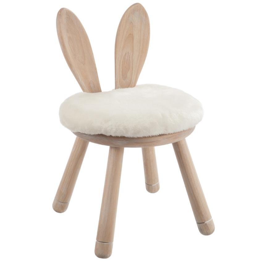 Dřevěná dětská stolička J-Line Rabbit Ear J-line