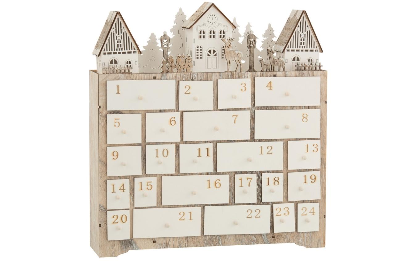 Dřevěný vánoční adventní kalendář J-line Kaila J-line
