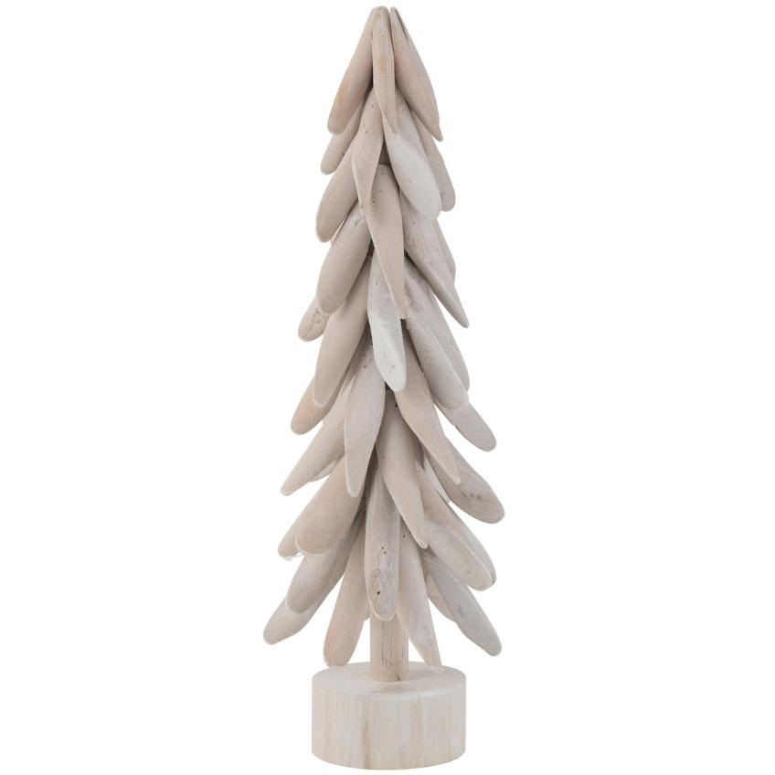 Bílá dřevěná vánoční dekorace J-line Rukha 50 cm J-line