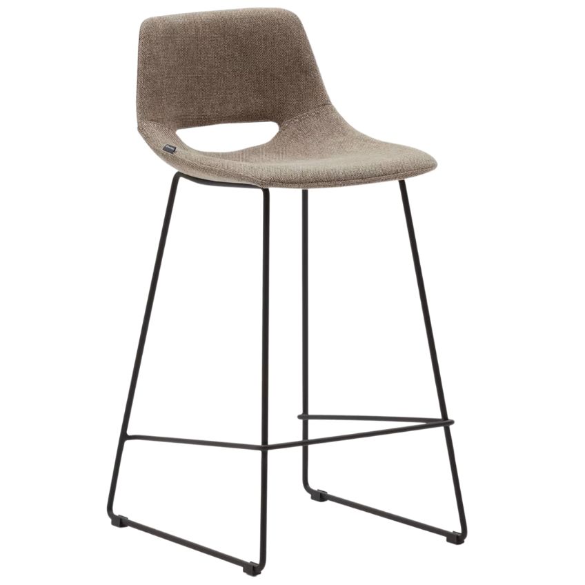 Hnědá látková barová židle Kave Home Zahara 65 cm Kave Home