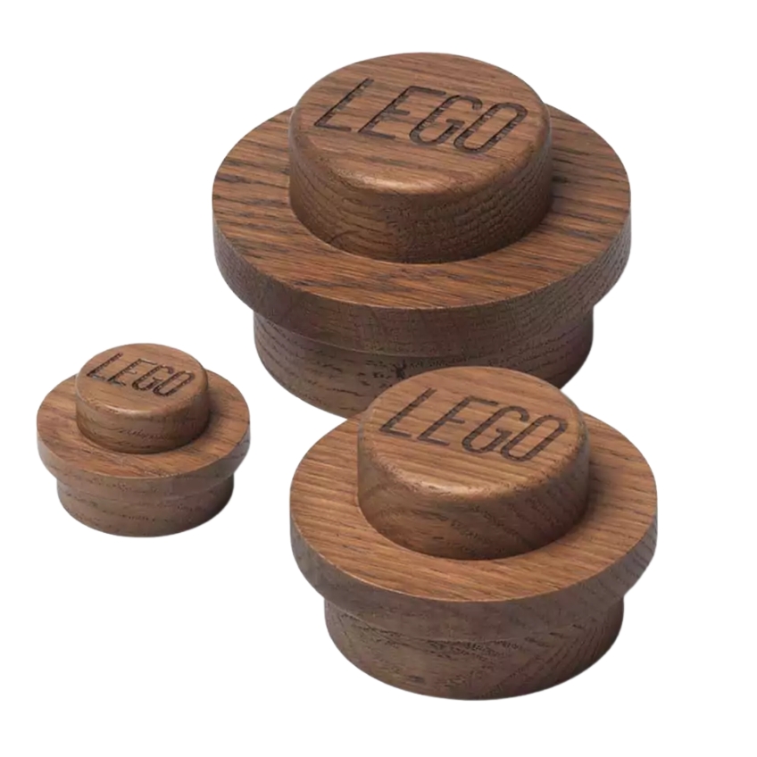 Tmavá dubová sada tří věšáků LEGO® Wood Lego®