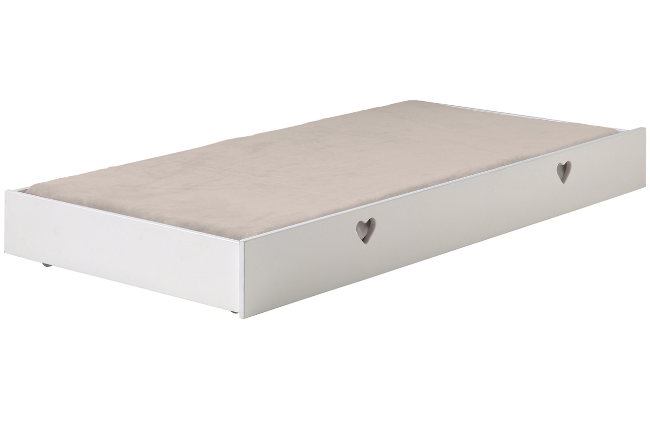 Bílá lakovaná zásuvka k posteli Vipack Amori 199 x 94 cm Vipack