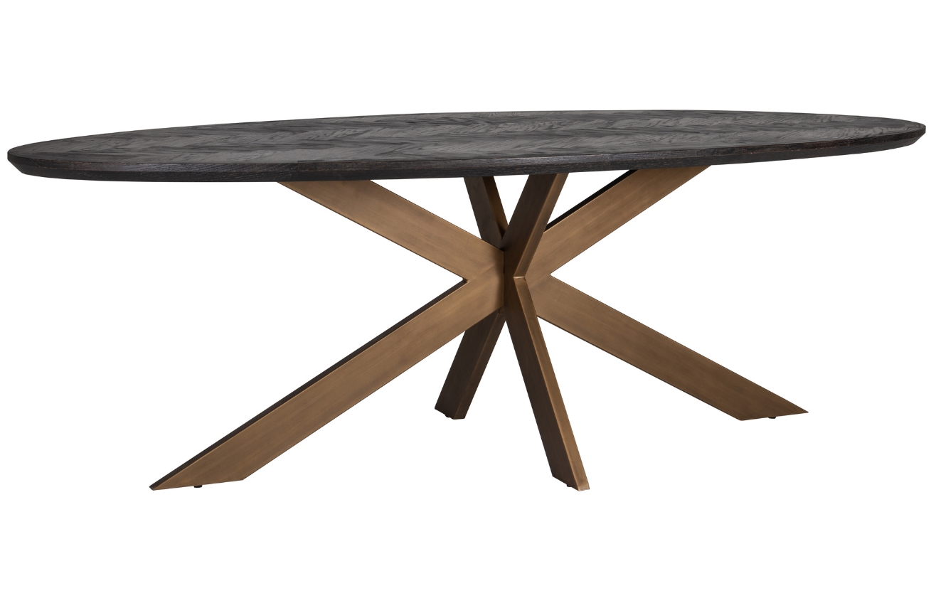 Černo mosazný dubový jídelní stůl Richmond Blackbone 260 x 120 cm Richmond