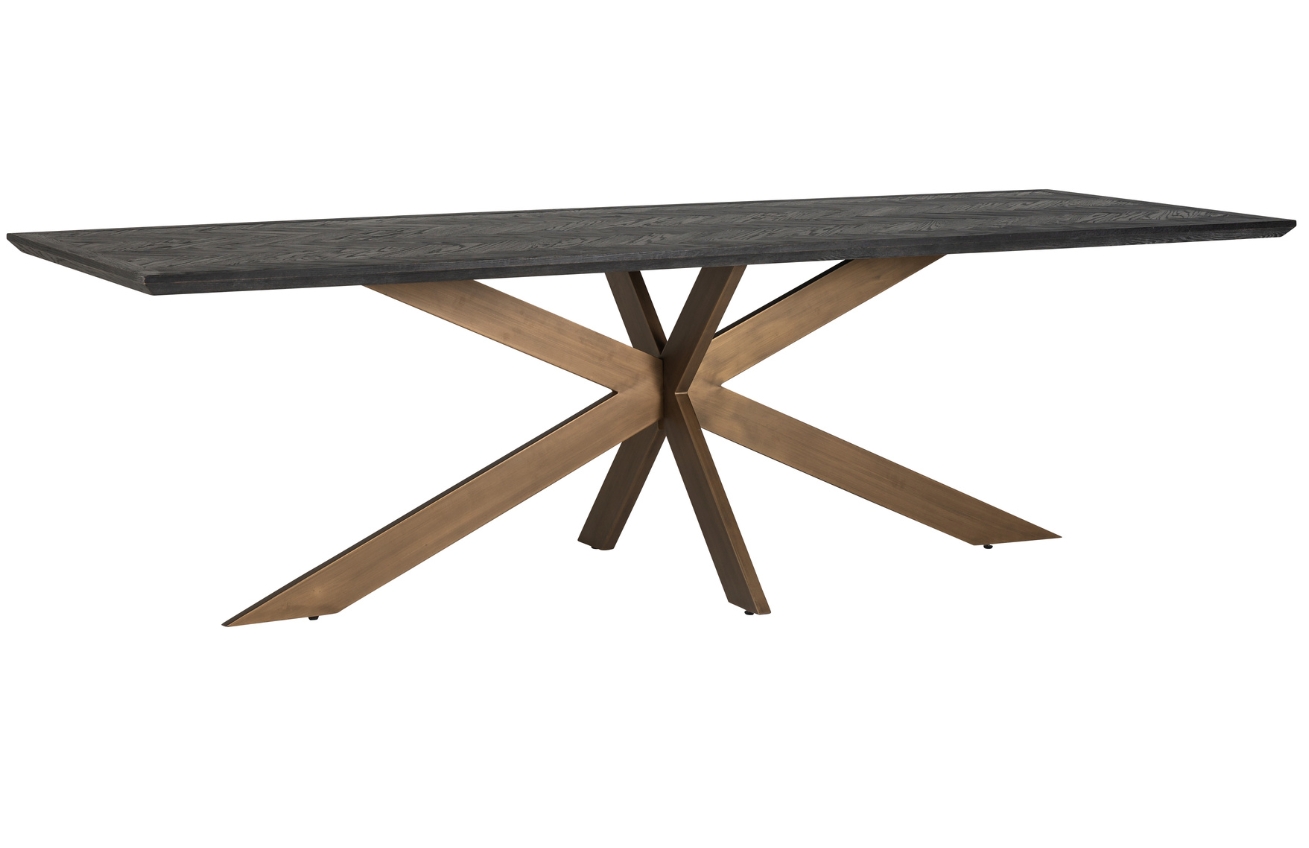Černo mosazný dubový jídelní stůl Richmond Blackbone 260 x 100 cm Richmond