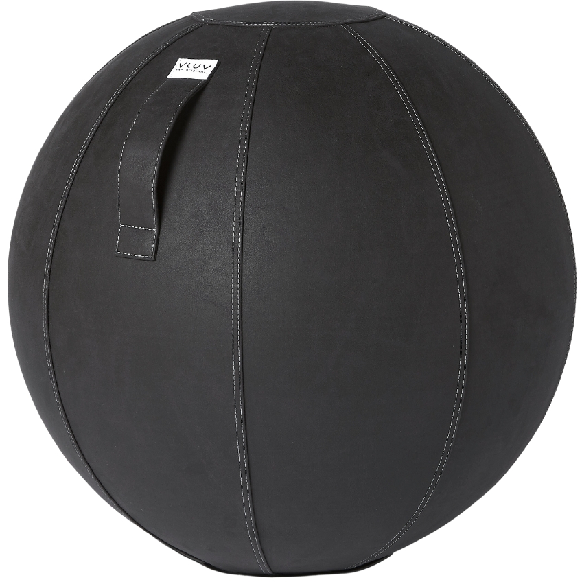 Černý koženkový sedací / gymnastický míč VLUV BOL VEGA Ø 65 cm Vluv