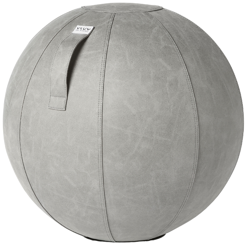 Betonově šedý koženkový sedací / gymnastický míč VLUV BOL VEGA Ø 65 cm Vluv
