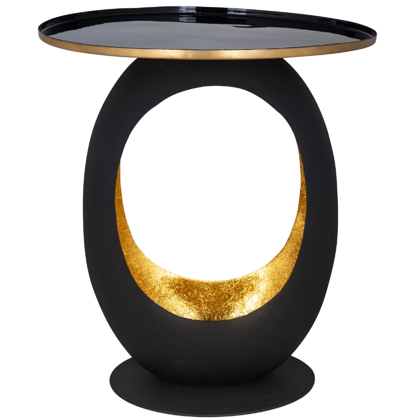 Zlato černý kovový odkládací stolek Richmond Kristy 51 cm Richmond