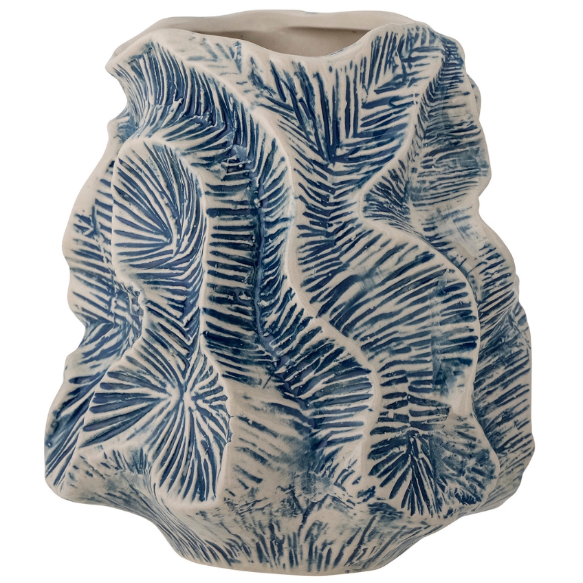 Modrá kameninová váza Bloomingville Guxi 17 cm Bloomingville