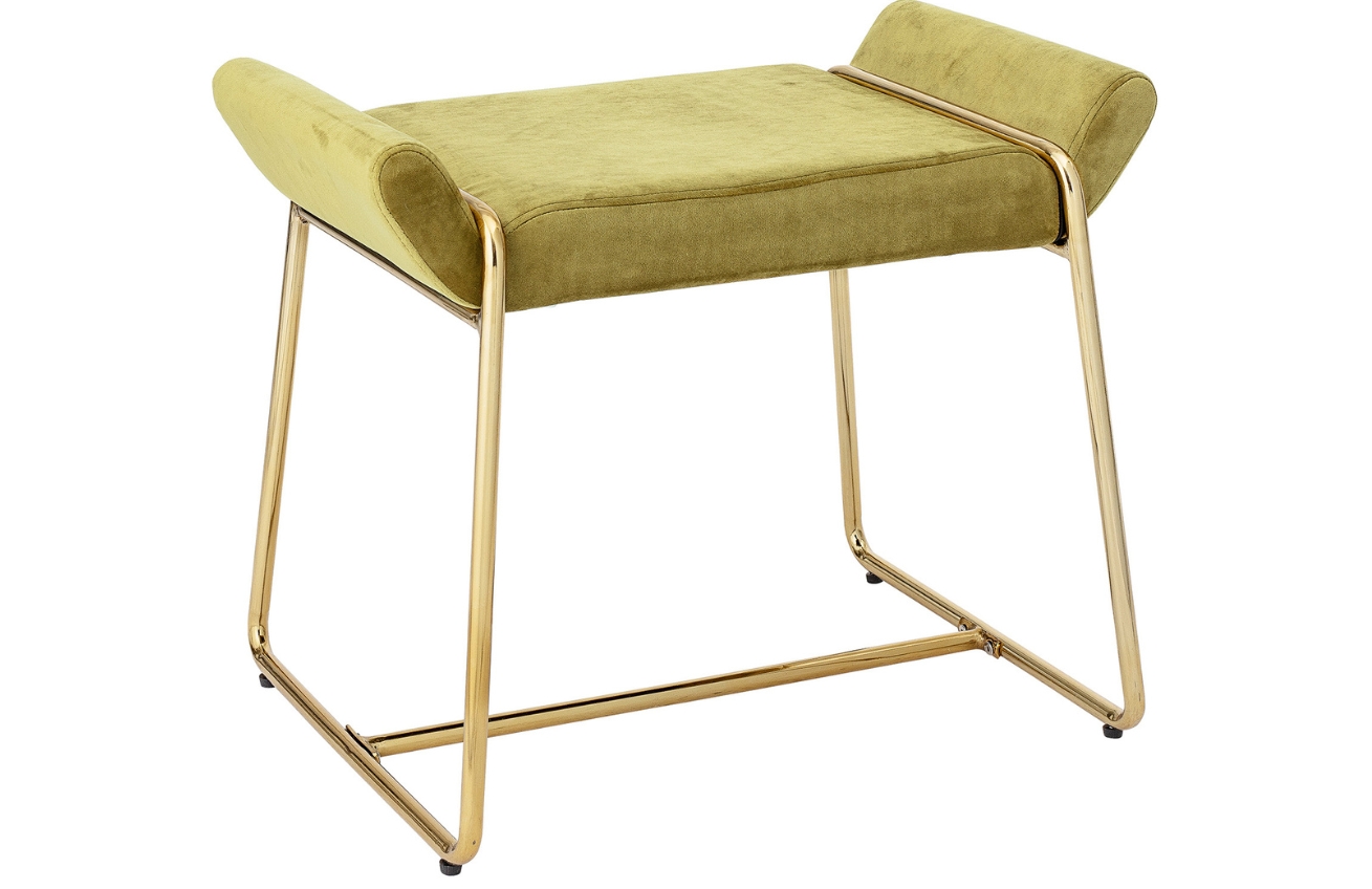 Zeleno žlutá sametová stolička Bloomingville Megan 60 x 36 cm Bloomingville