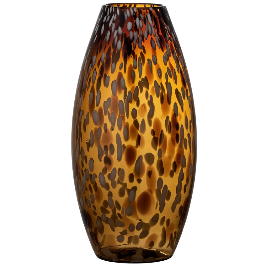 Hnědá skleněná váza Bloomingville Daraz 17 cm Bloomingville
