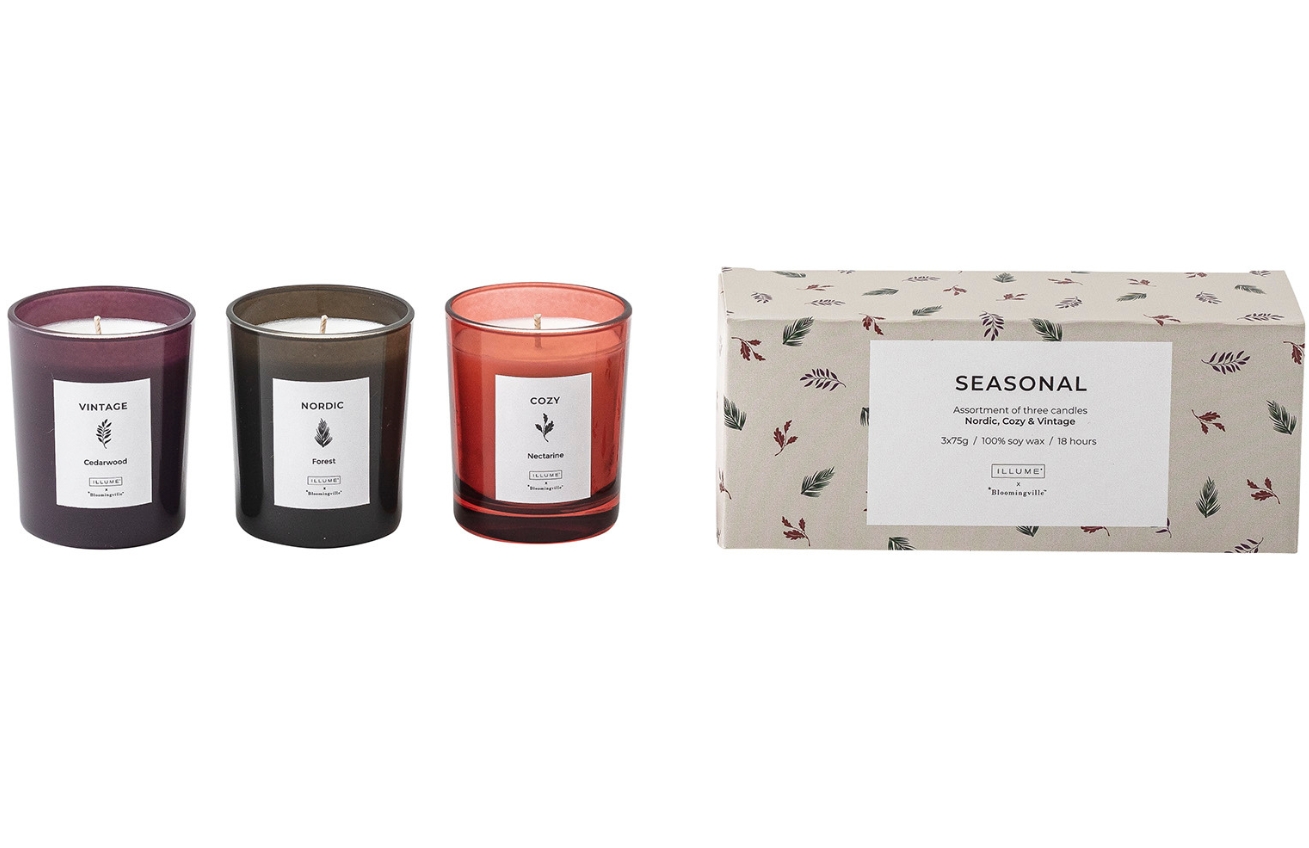 Set tří vonných svíček Bloomingville Seasonal 75 g Bloomingville