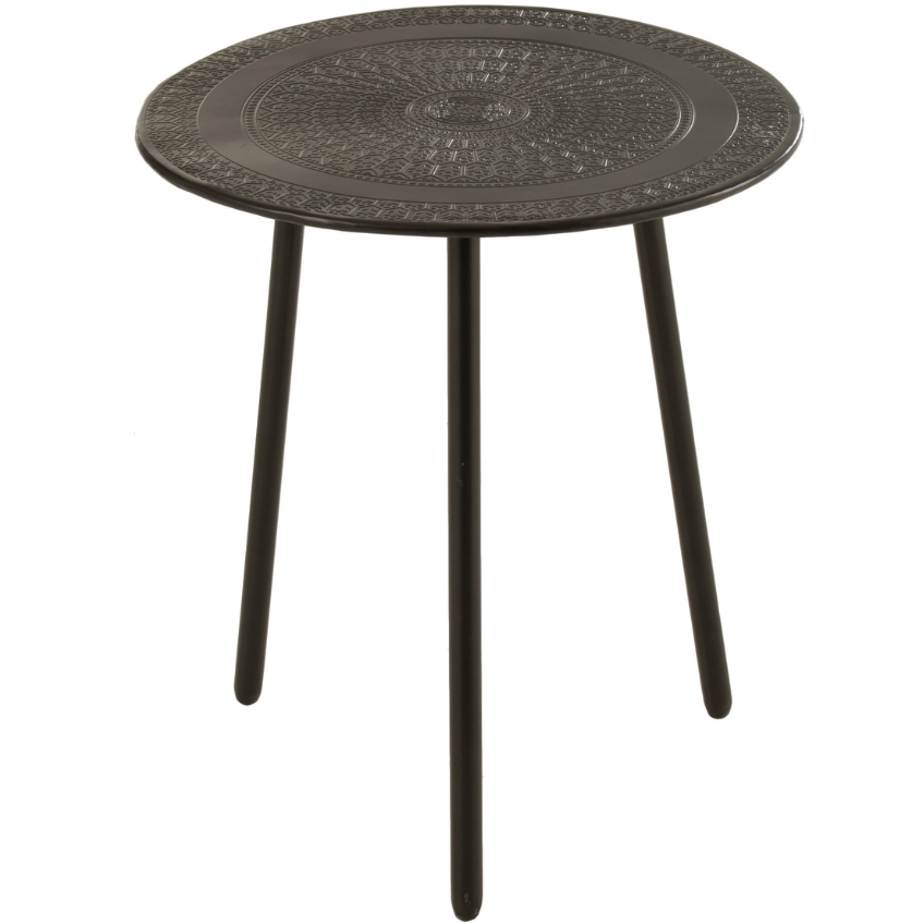 Černý kovový odkládací stolek J-line Hemma 40 cm J-line