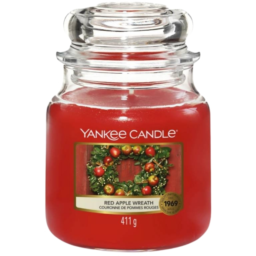 Střední vonná svíčka Yankee Candle Red Apple Wreath Yankee Candle