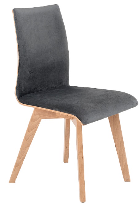 Nordic Design Tmavě šedá sametová jídelní židle Runny Nordic Design