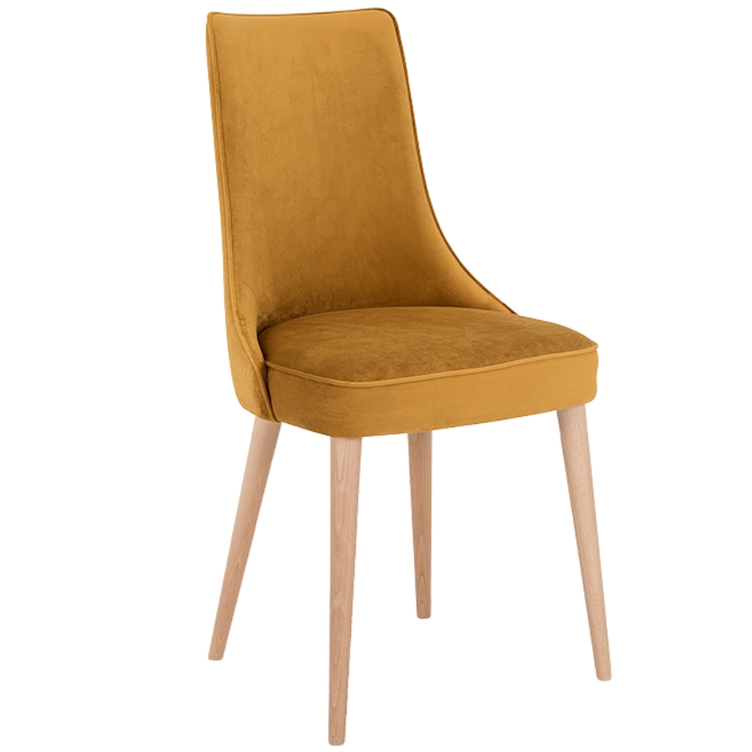 Nordic Design Žlutá sametová jídelní židle Kika Nordic Design