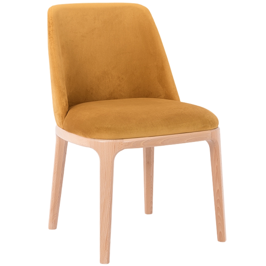 Nordic Design Žlutá sametová jídelní židle Lola Nordic Design