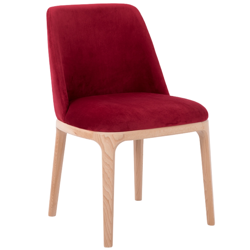 Nordic Design Červená sametová jídelní židle Lola Nordic Design