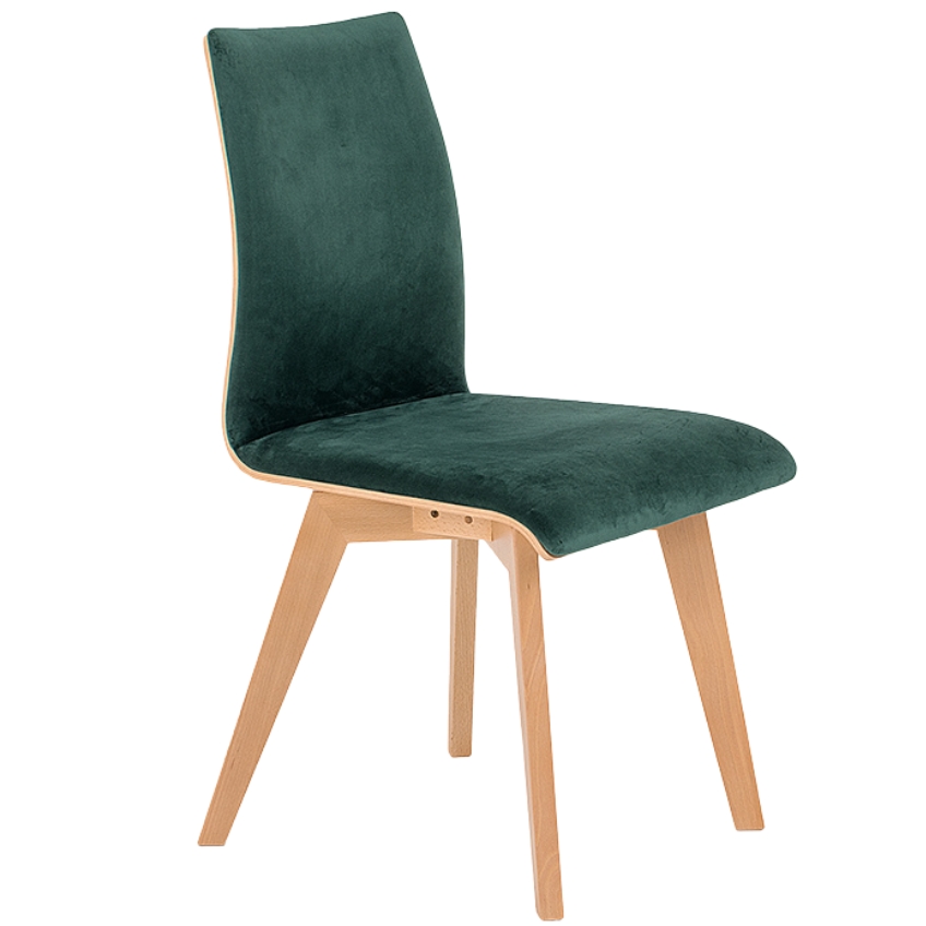 Nordic Design Tmavě zelená sametová jídelní židle Runny Nordic Design