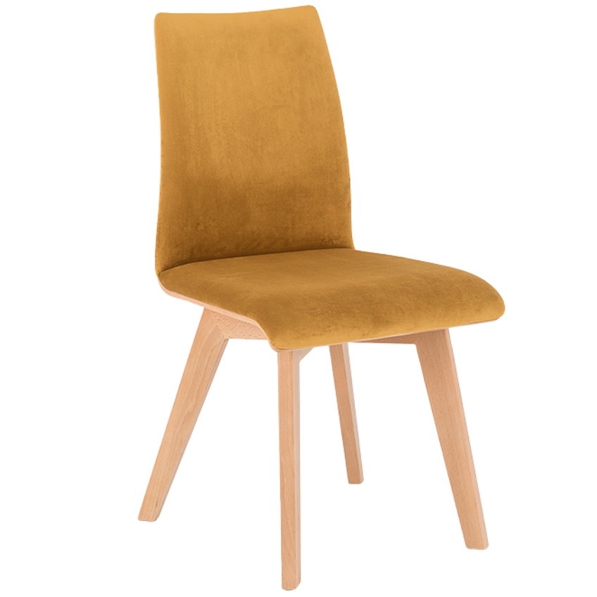 Nordic Design Žlutá sametová jídelní židle Runny Nordic Design