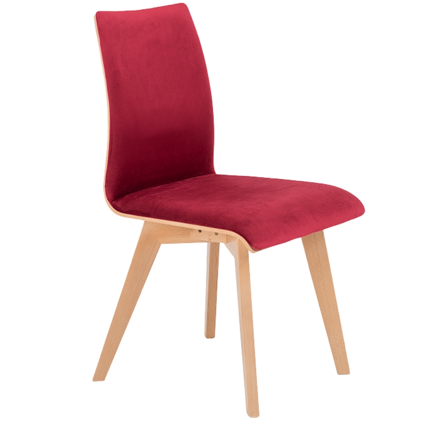 Nordic Design Červená sametová jídelní židle Runny Nordic Design