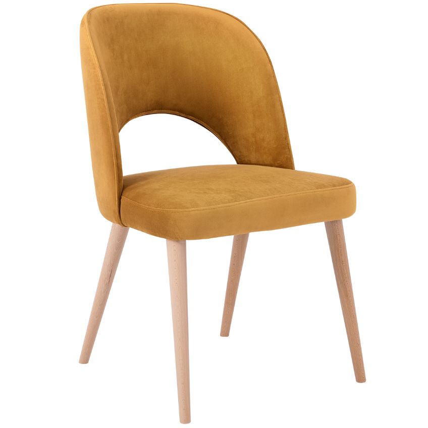 Nordic Design Žlutá sametová jídelní židle Jolene Nordic Design