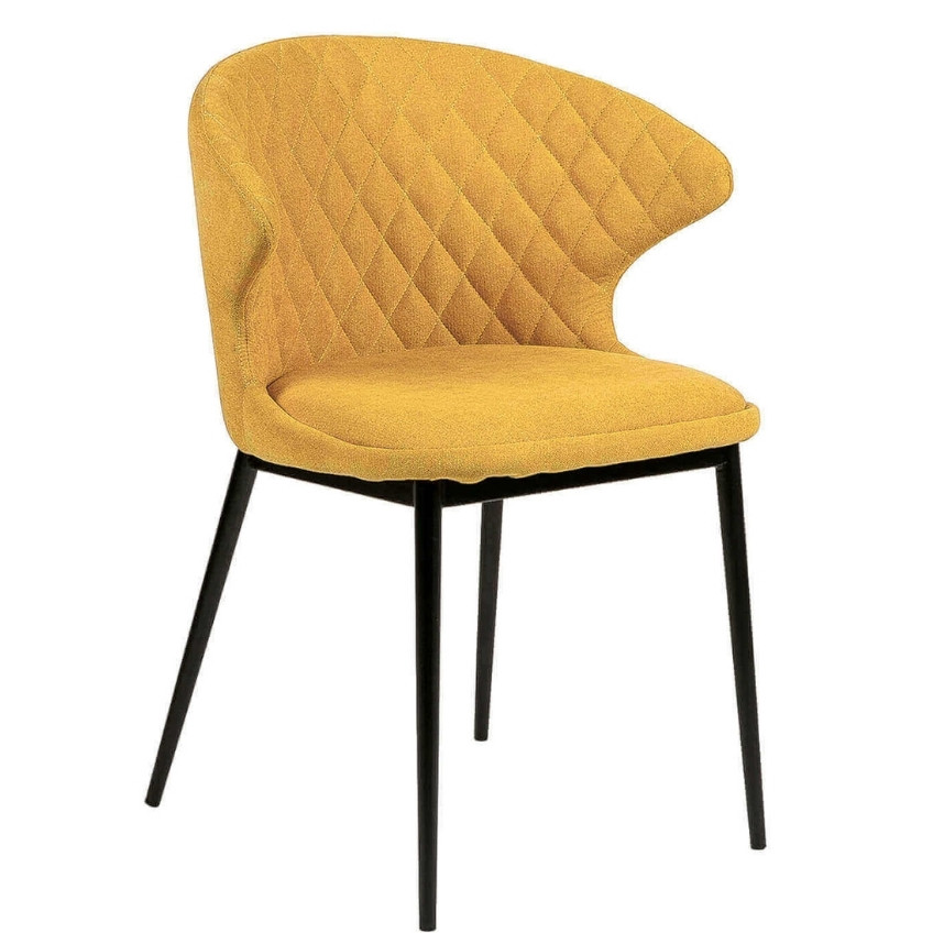 Hořčicově žlutá látková jídelní židle Somcasa Clara Somcasa