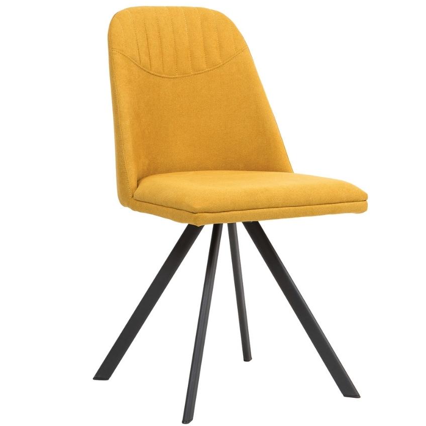 Žlutá látková jídelní židle Somcasa Cris Somcasa