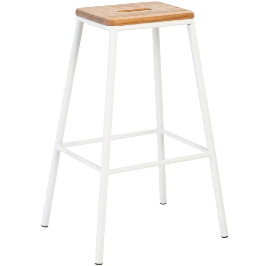 Bílá dřevěná barová židle Somcasa Alvin 77 cm Somcasa