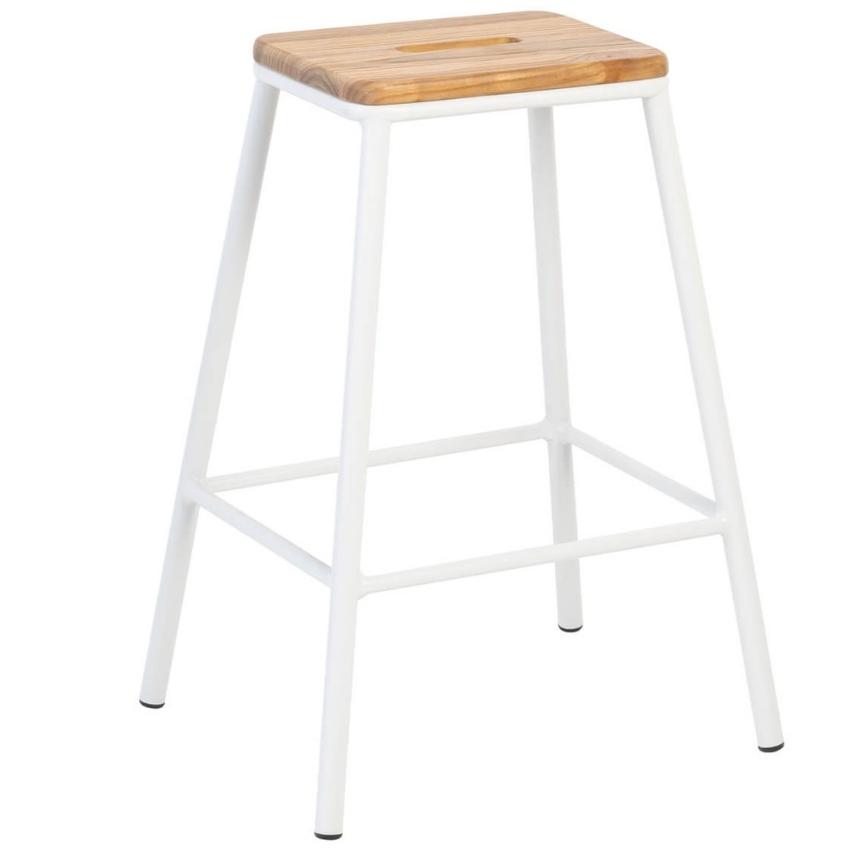 Bílá dřevěná barová židle Somcasa Ariel 67 cm Somcasa