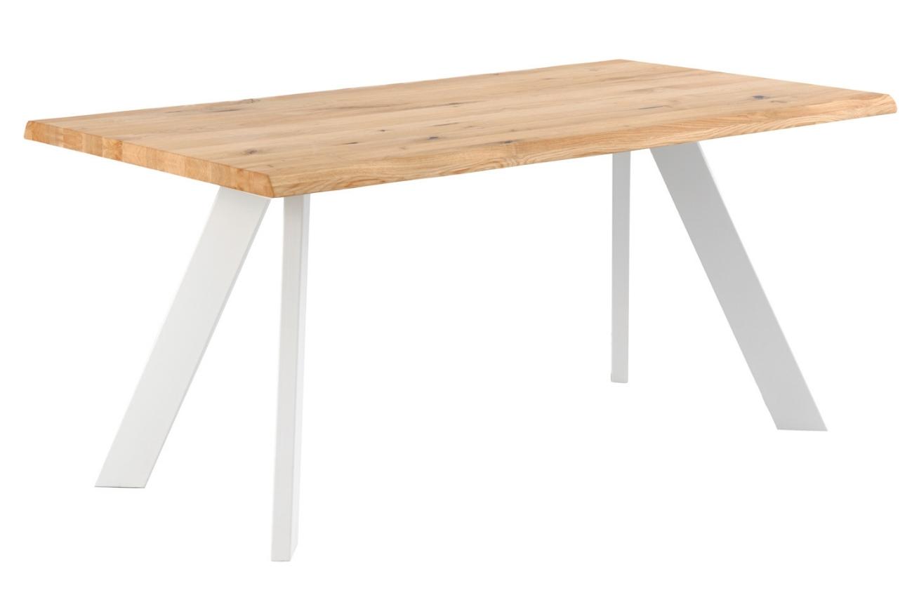 Dubový jídelní stůl Somcasa Lucina 160 x 90 cm s bílou podnoží Somcasa