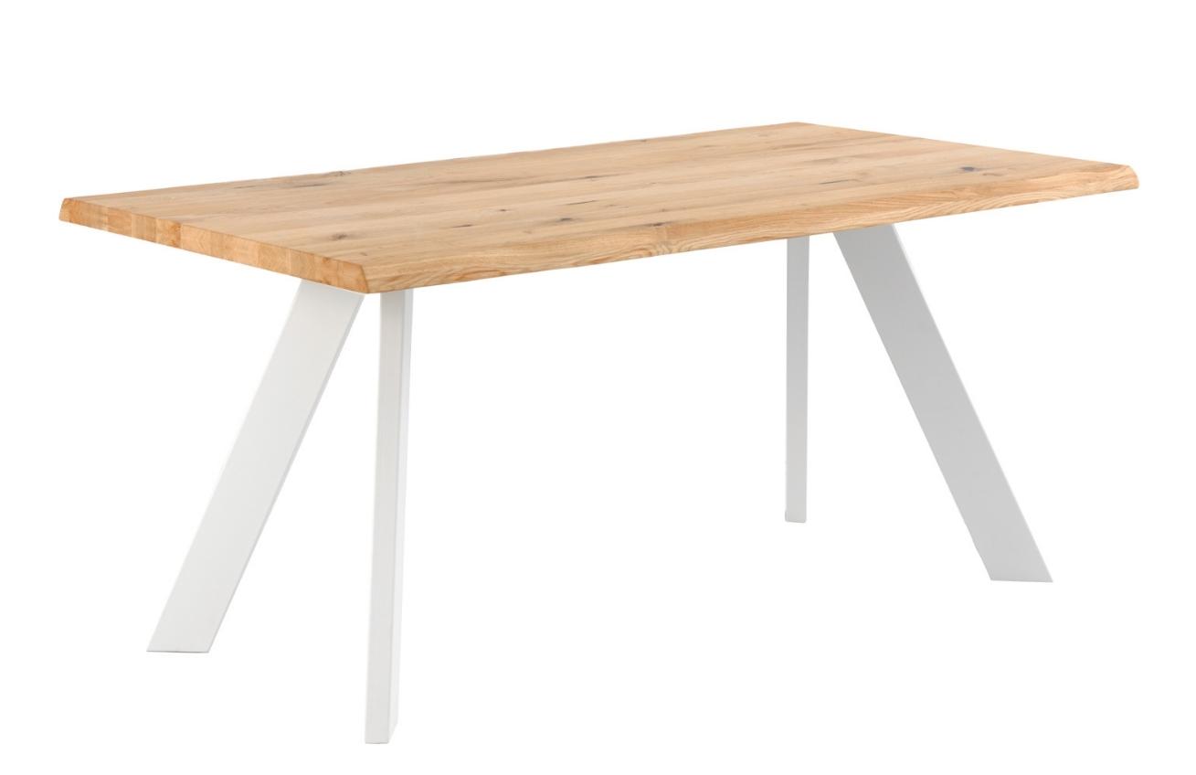 Dubový jídelní stůl Somcasa Lucina 140 x 90 cm s bílou podnoží Somcasa