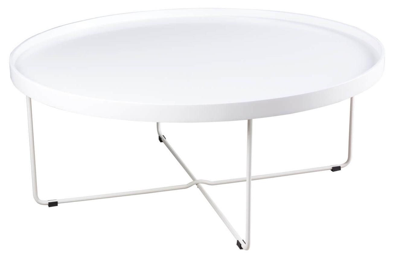Bílý lakovaný kulatý konferenční stolek Somcasa Bruno 90 cm Somcasa