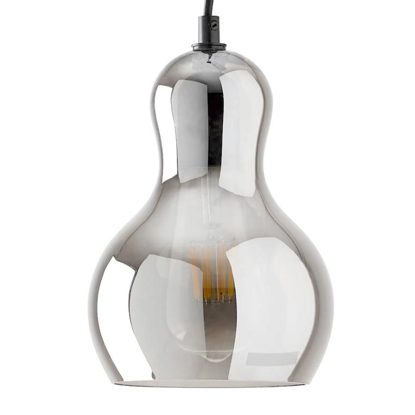 Kouřově šedé skleněné závěsné světlo Somcasa Salem 15 cm Somcasa