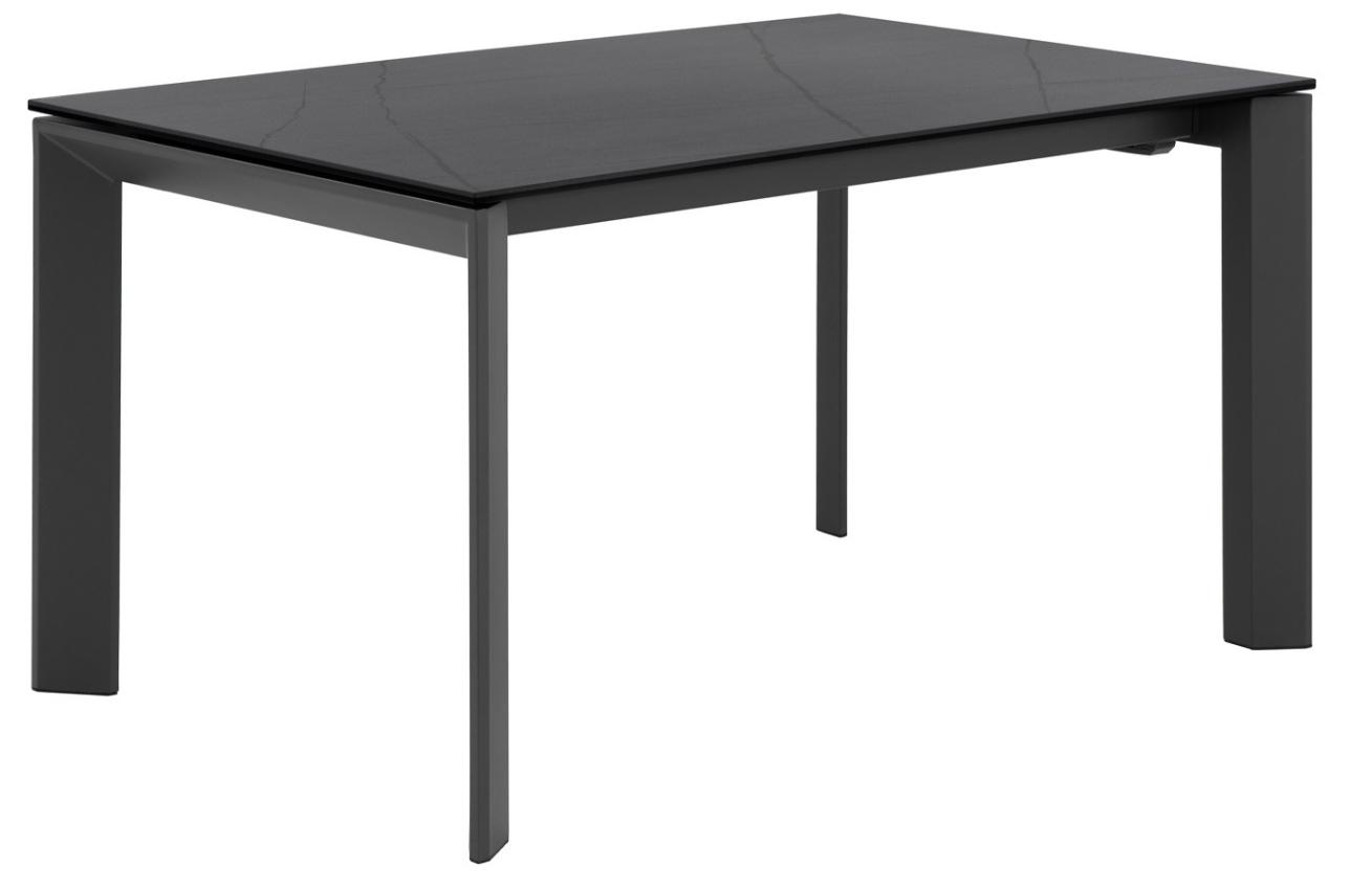 Tmavě šedý keramický rozkládací jídelní stůl Somcasa Tamara 160/240 x 90 cm s černou podnoží Somcasa