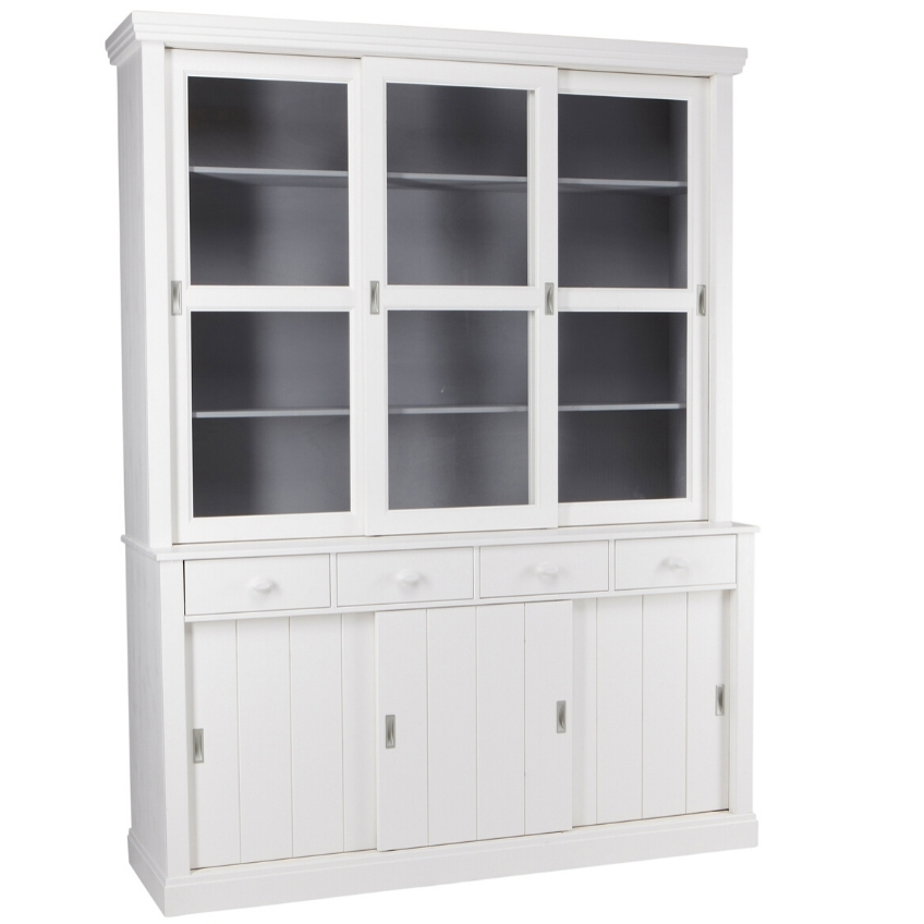 Hoorns Bílá borovicová vitrína Ariel 214 x 166 cm Hoorns