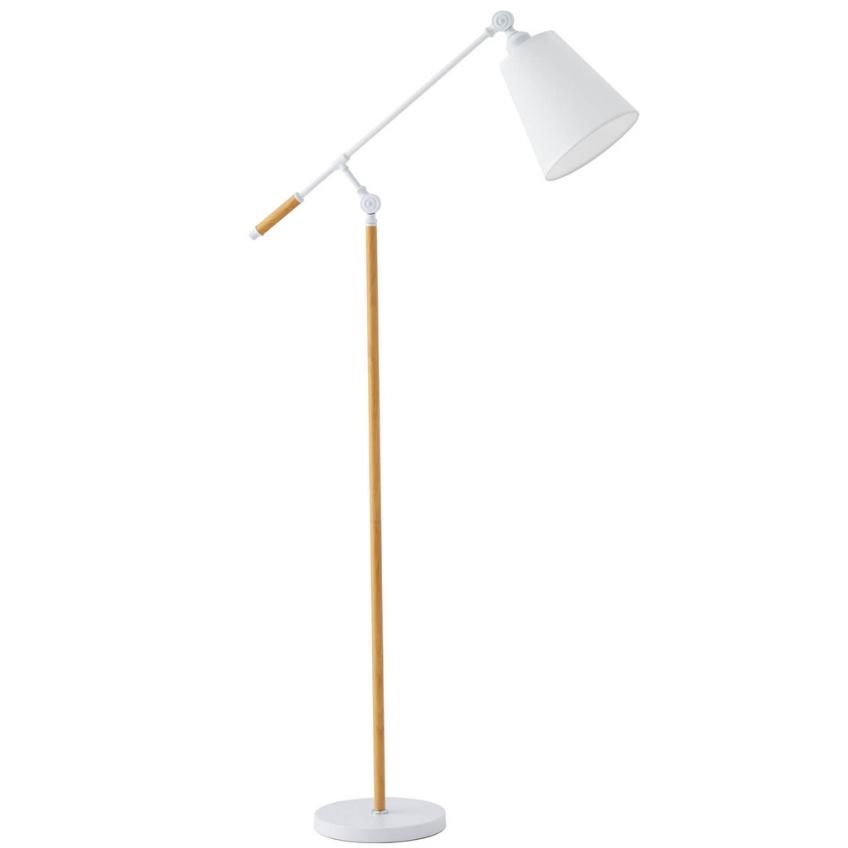 Bílá kovová stojací lampa Somcasa Aloia 140 cm Somcasa