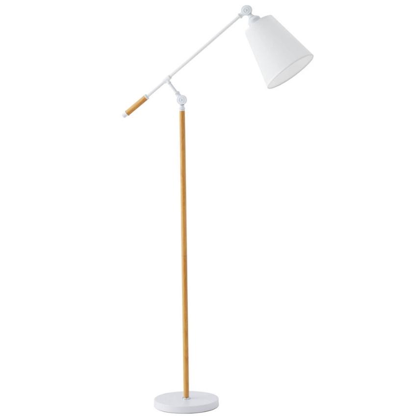 Bílá kovová stojací lampa Somcasa Aloia 140 cm Somcasa