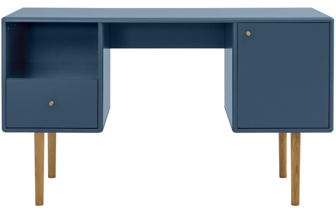 Modrý lakovaný pracovní stůl Tom Tailor Color Living 130 x 50 cm Tom Tailor