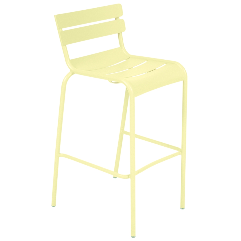 Citronově žlutá kovová barová židle Fermob Luxembourg 80 cm Fermob