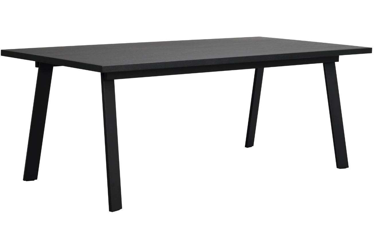 Černý dubový jídelní stůl ROWICO WINNIPEG 200 x 100 cm Rowico