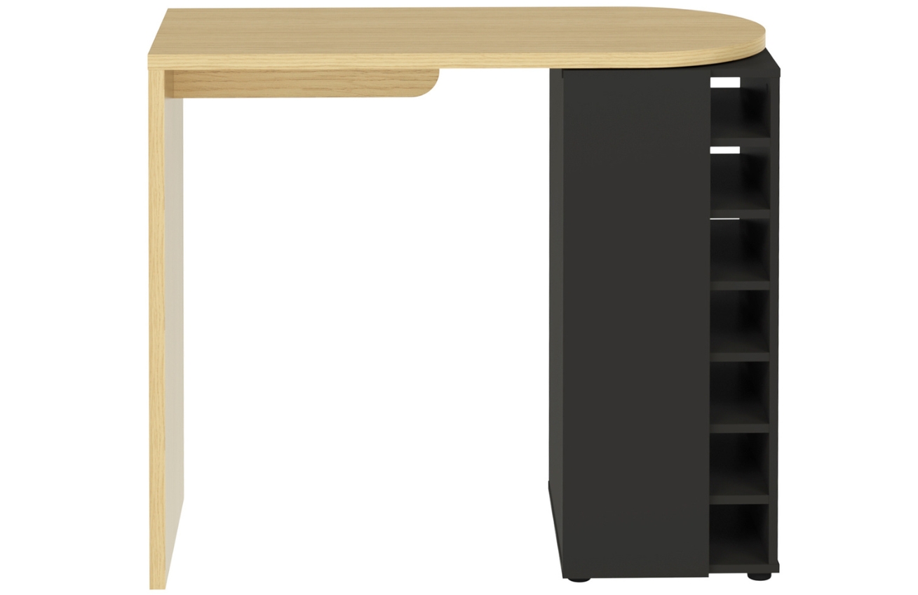 Černý dubový barový stůl TEMAHOME Roll 110 x 50 cm Temahome