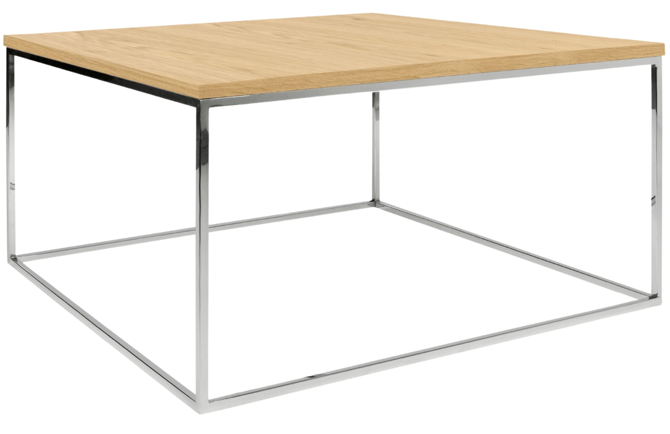 Dubový konferenční stolek TEMAHOME Gleam 75x75 cm s chromovanou podnoží Temahome