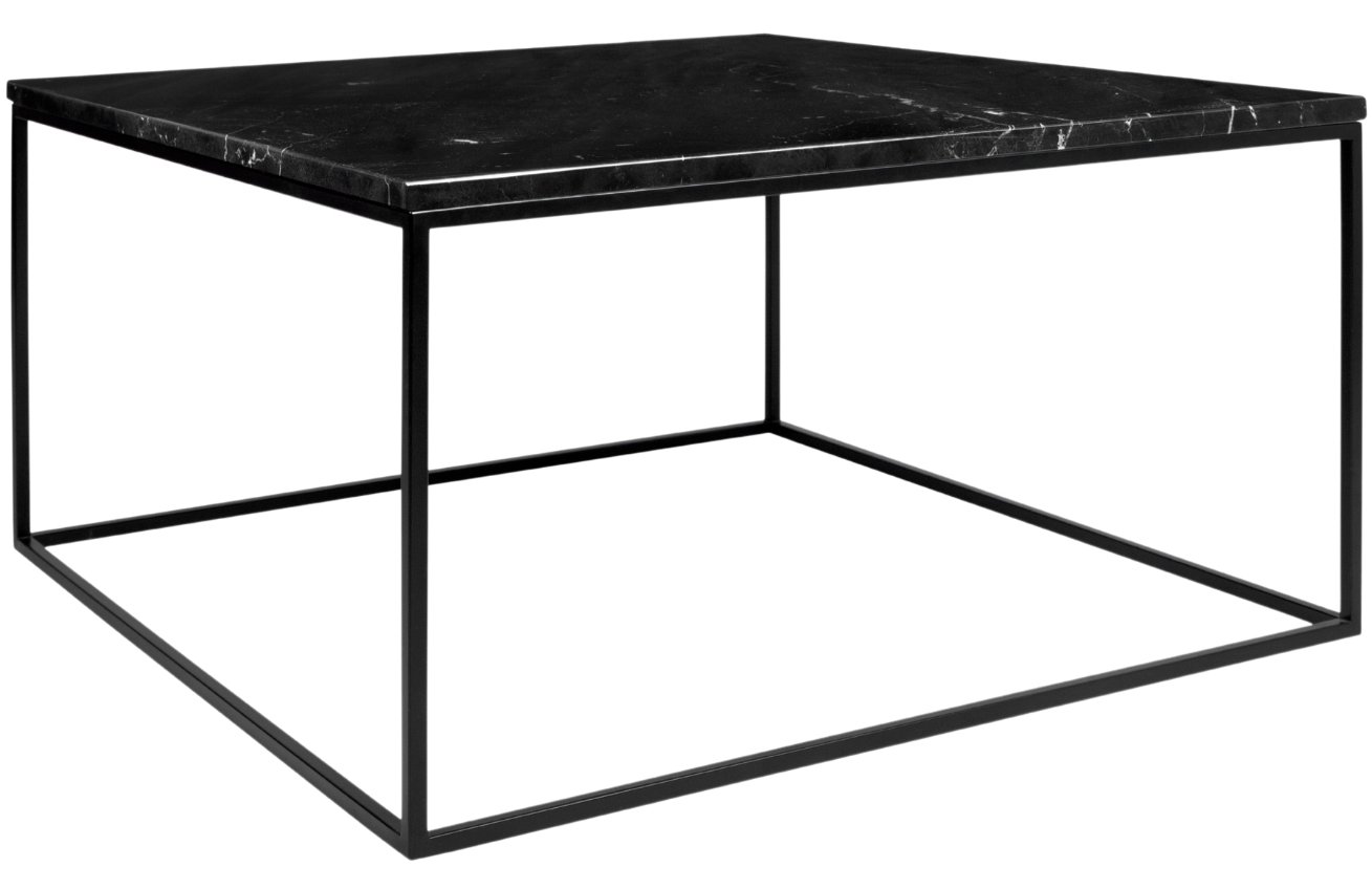 Černý mramorový konferenční stolek TEMAHOME Gleam II. 75x75 cm s černou podnoží Temahome