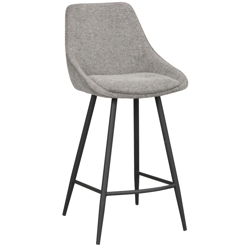 Světle šedá látková barová židle ROWICO SIERRA 67 cm Rowico